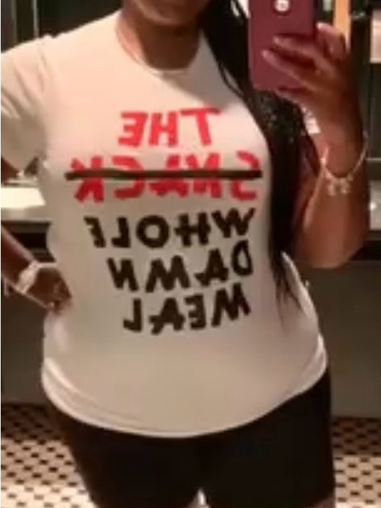 Women’s White Graphic Tee - 'The Snack' Slogan